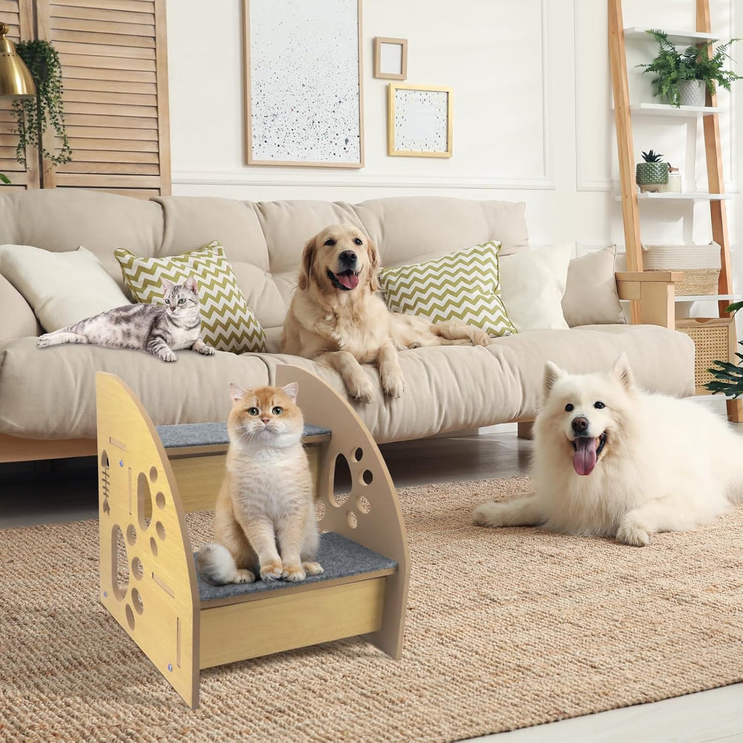 Hundetreppe,rutschfeste Hunderampe für Sofa,Hundetreppe + Katzentreppe für Junge und alte Katzen,30