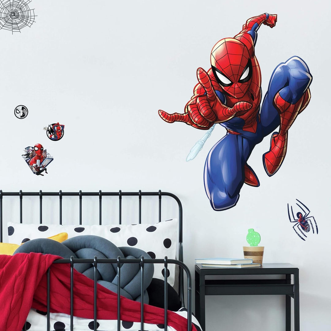 RoomMates Riesiger wiederverwendbarer Spiderman-Aufkleber, Blau, Rot, Schwarz, Spiderman