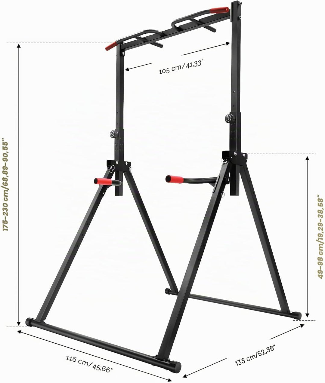 Dip Stange| Klimmzugstange Freistehend| Klimzugststange| 200kg Tragkraft | Höhe 1,75-2,3m einstellba