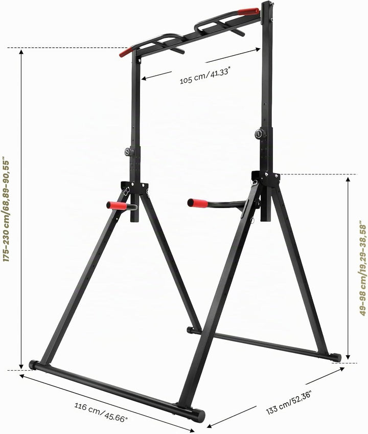 Dip Stange| Klimmzugstange Freistehend| Klimzugststange| 200kg Tragkraft | Höhe 1,75-2,3m einstellba