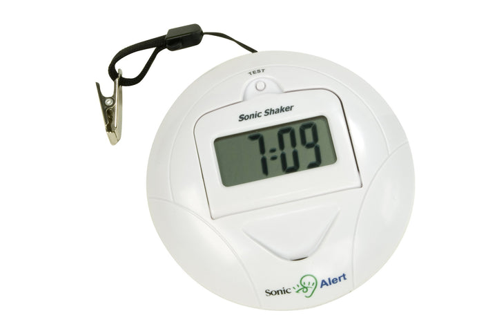 Geemarc SBP100 Tragbarer Reisewecker mit extra lautem Alarm 70 dB + Vibration + Tragetasche White, W
