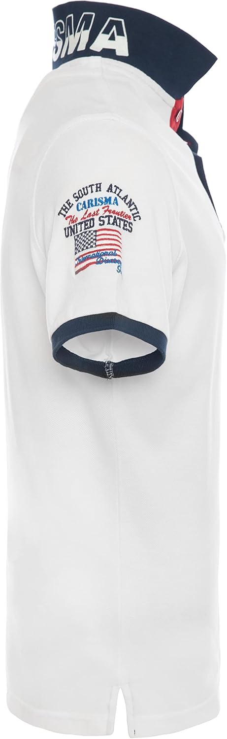 Carisma Kurzarm Poloshirt für Herren 100% Baumwolle ? Herren Polo Shirt mit Stickerei ? Angenehmes R