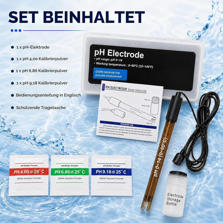 High Accuracy Combination pH Electrode for Continuous pH Monitoring, 0-14 pH Probe with 200 cm Long