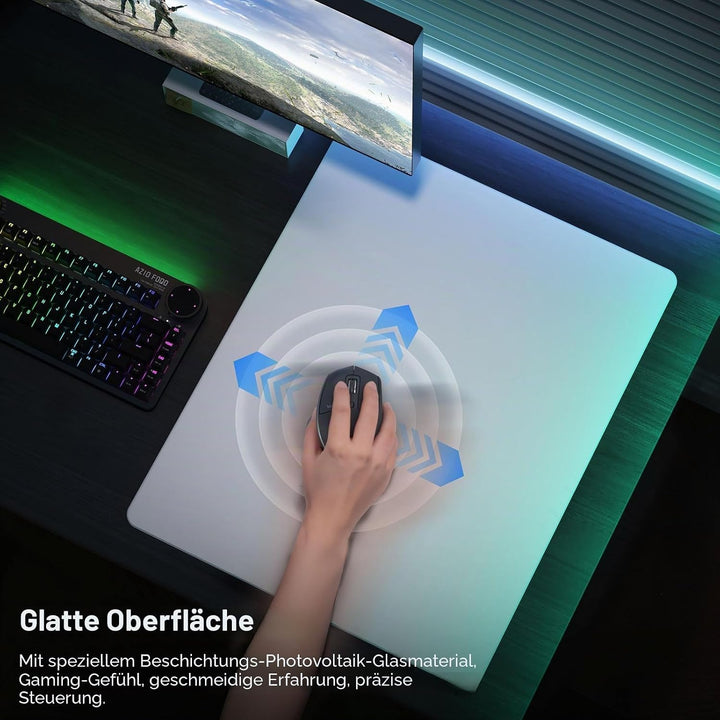DAWNTREES Glas-Gaming-Mauspad, genaue und schnelle Mausverfolgung, kompatibel mit verschiedenen Maus