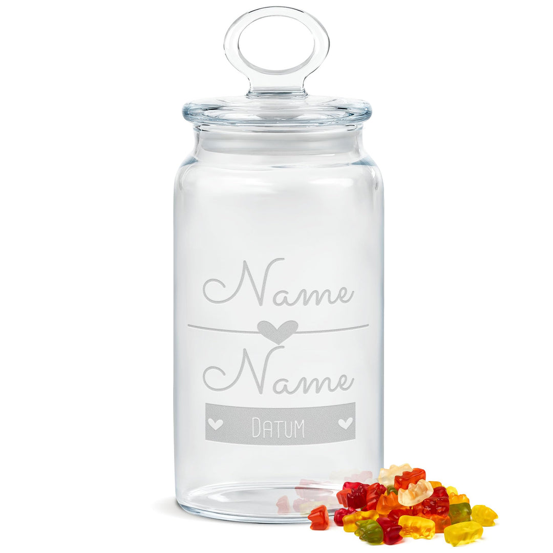 Print Royal PR Personalisierte Keksdose aus Glas mit Gravur - 1100 ml - 365 Gründe warum ich dich Li