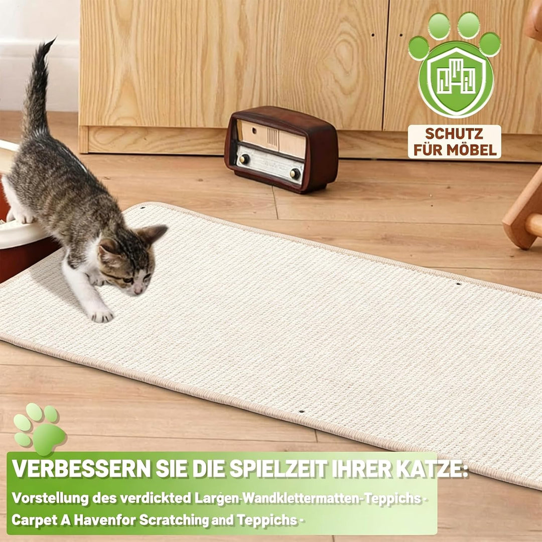 2 Stück Kratzmatte Katze 40x100CM Kratzbretter Natürliche Sisal Kratzmatte Katzenkratzmatte Kratzsch