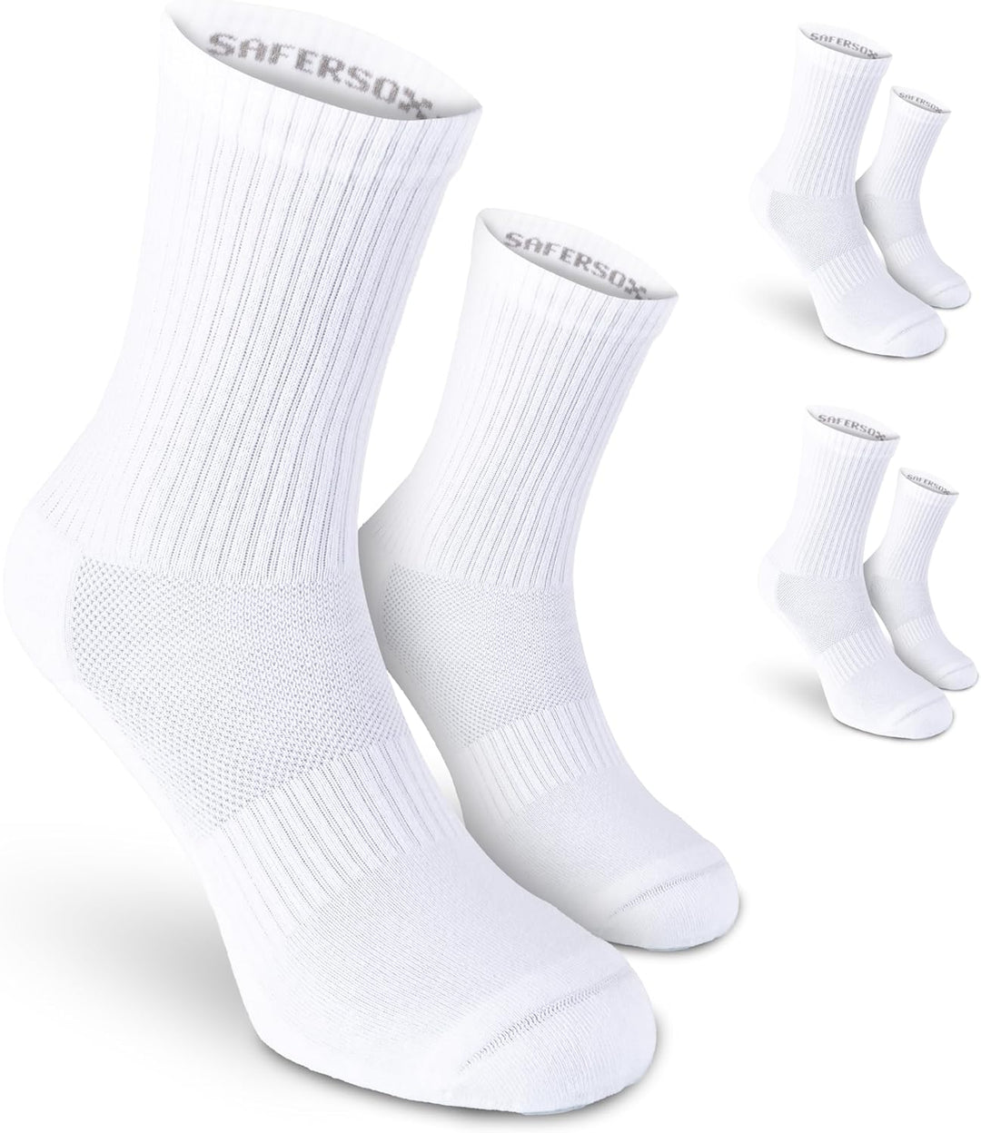 Safersox Sportsocken - Mückenschutz-Socken - in vielen Farben erhältlich! 43-46 3er Vorteilspack Wei
