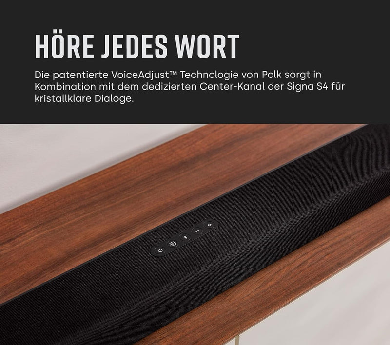 Polk Audio Signa S4 True Dolby Atmos Soundbar mit Wireless Subwoofer, 3.1.2 Soundbar-System, HDMI eA