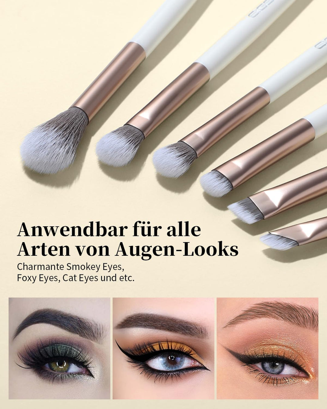 EIGSHOW Make-up Pinselset,15-teilig MUA PRO Serie Profi Pinsel mit Silberionen-Borsten für Foundatio