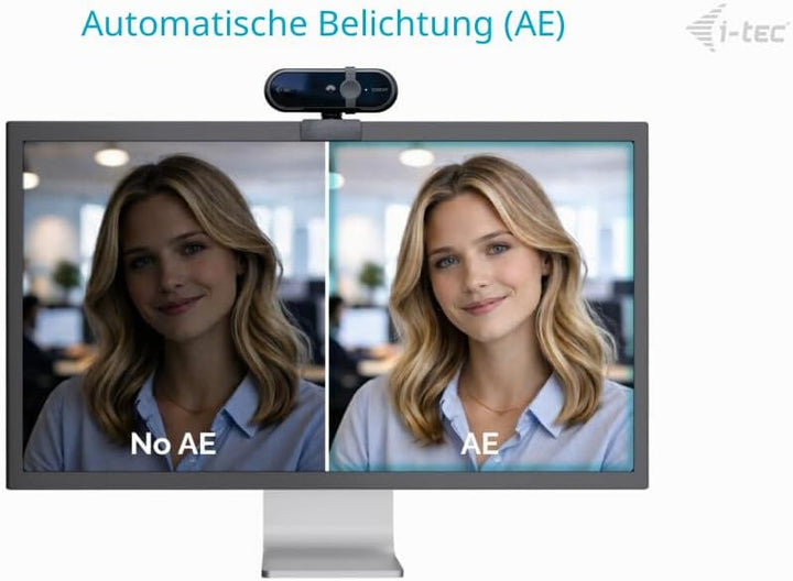 i-tec Solomon 100 Webcam 1080p mit Fester Fokus, Automatische Bildoptimierung und Integrierte Datens