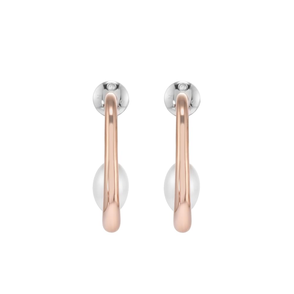 Skagen Damen-Creolen Agnethe Muschel Perle - SKJ1747791, L: 25x13.5x1.7mm, Edelstahl, Kein Edelstein