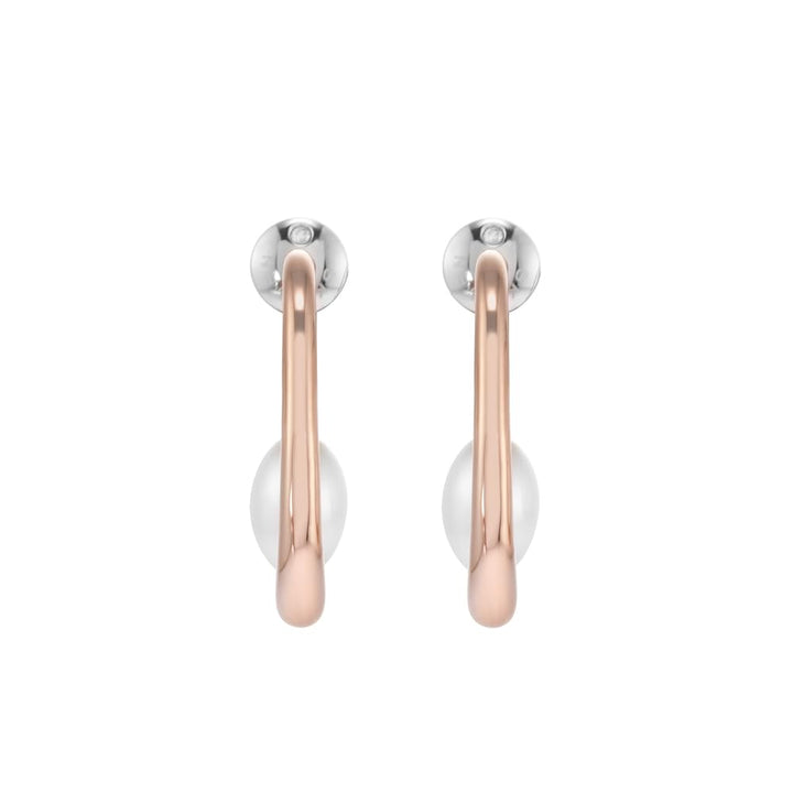 Skagen Damen-Creolen Agnethe Muschel Perle - SKJ1747791, L: 25x13.5x1.7mm, Edelstahl, Kein Edelstein