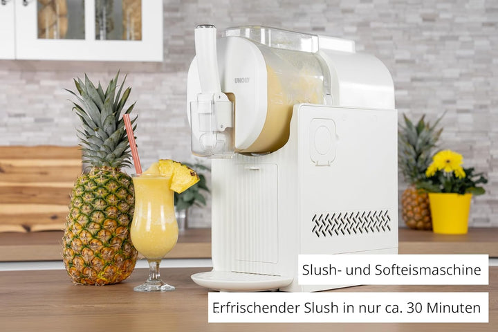 Unold 2in1 Slush- & Softeismaschine Sofia in Creme | mit leiser Kompressor Kühlung, 5 Programme, 2L