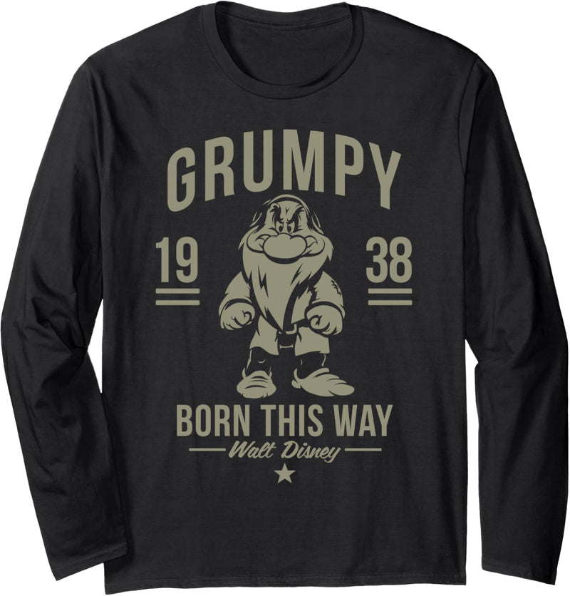 Disney Snow White Grumpy Born This Way 1938 Langarmshirt