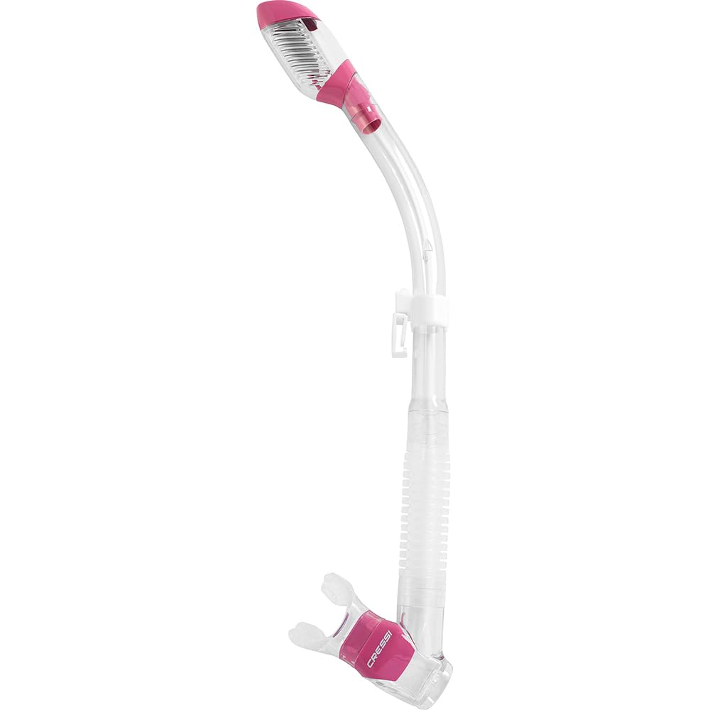 Cressi Premium Trockenschnorchel Erwachsene Dry Clear/Rosa, Dry Clear/Rosa