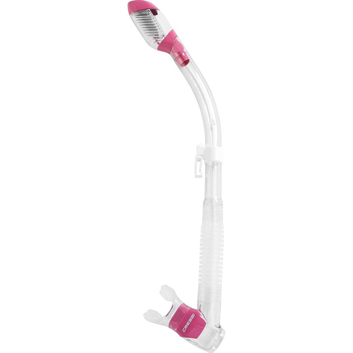 Cressi Premium Trockenschnorchel Erwachsene Dry Clear/Rosa, Dry Clear/Rosa