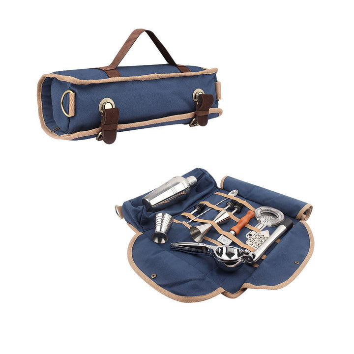 Hosoncovy Barkeeper-Tasche Reise-Barkeeper-Kit-Tasche mit Schultergurt Barware-Set Rolltasche für di