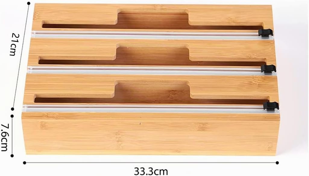 Folienschneider Küche Schublade Kompatibel mit 12" Rollen, 3 in 1 Frischhaltefolienspender Pergament