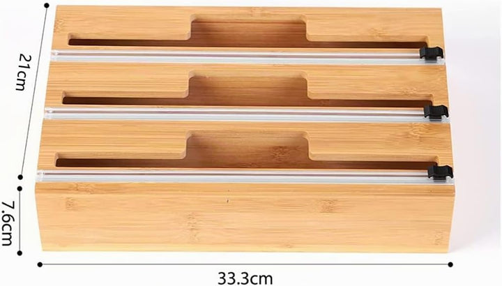 Folienschneider Küche Schublade Kompatibel mit 12" Rollen, 3 in 1 Frischhaltefolienspender Pergament