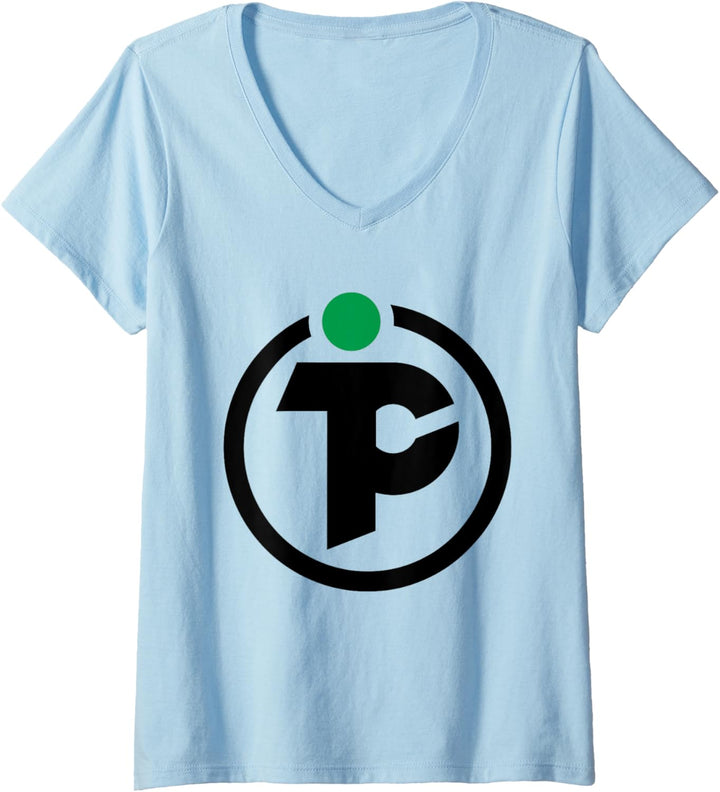 Damen Pflüger Training Mobility and More Logo Hinten und Vorne T-Shirt mit V-Ausschnitt