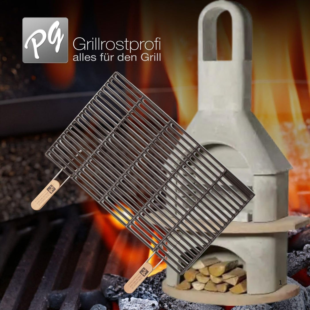 Grillrostprofi Gusseisen-Grillrost 67 x 40 cm mit abnehmbaren Handgriffen von Ihrmen