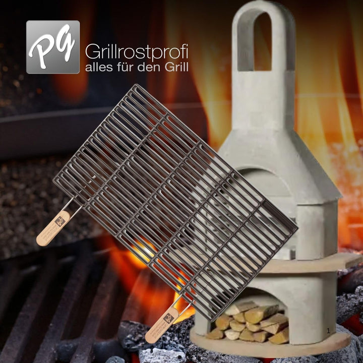 Grillrostprofi Gusseisen-Grillrost 67 x 40 cm mit abnehmbaren Handgriffen von Ihrmen