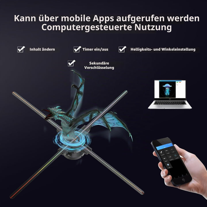 Hologramm Projektor,Missyou 85CM 3D Hologramm Projektor und 700 Videotheken, HD LED 2000*1444PX Reso