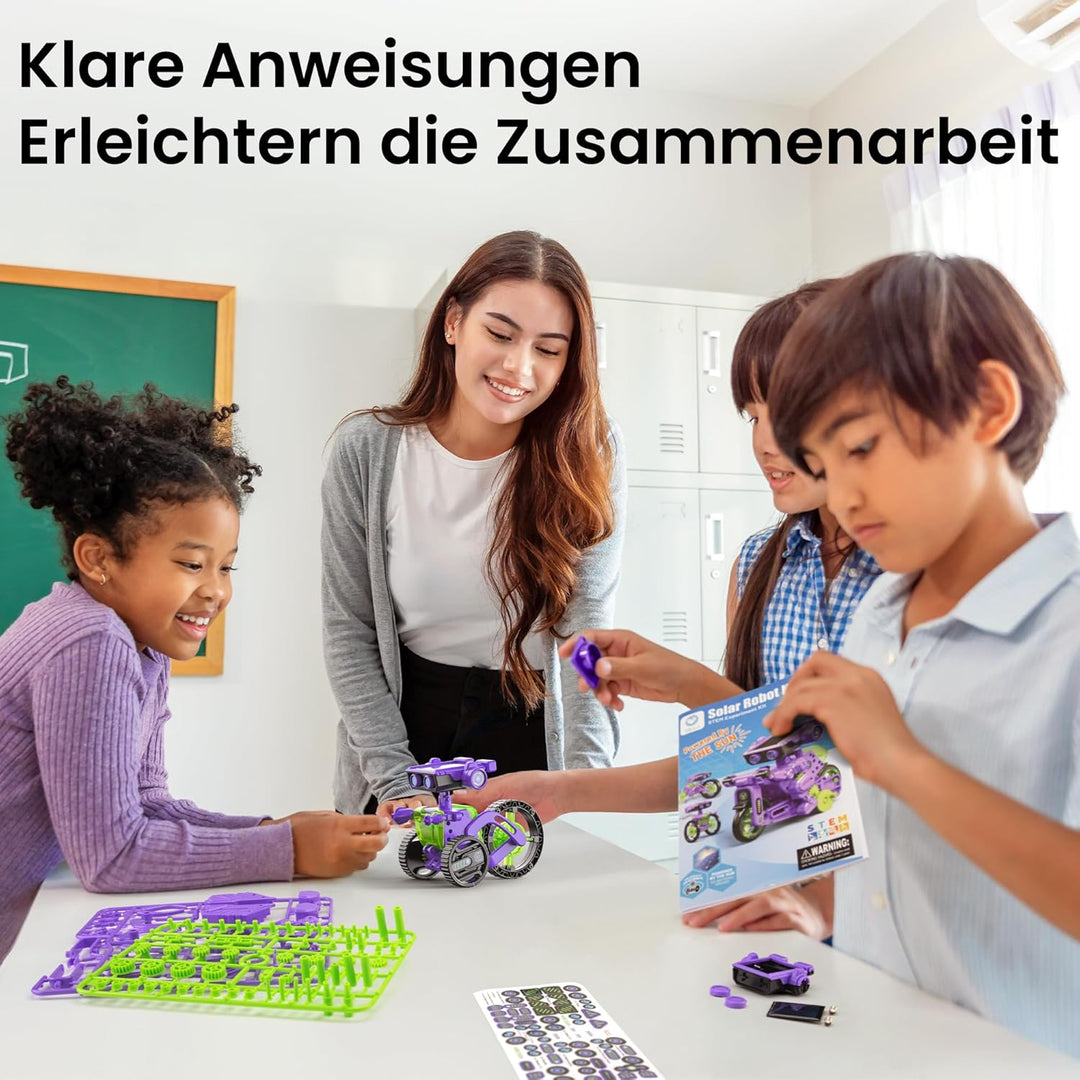 Sillbird 15-in-1 Solar Roboter Kinder Spielzeug ab 8 Jahre, Solar und batteriebetriebener Motor mit