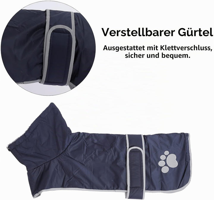 Geyecete-Hunde Wintermantel fur Dackel,Hundejacken mit plüschfutter und Kabelbaumloch,Wasserdichter