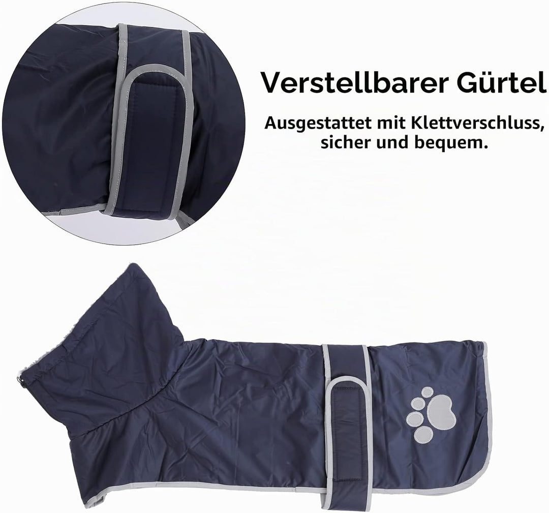 Geyecete-Hunde Wintermantel fur Dackel,Hundejacken mit plüschfutter und Kabelbaumloch,Wasserdichter