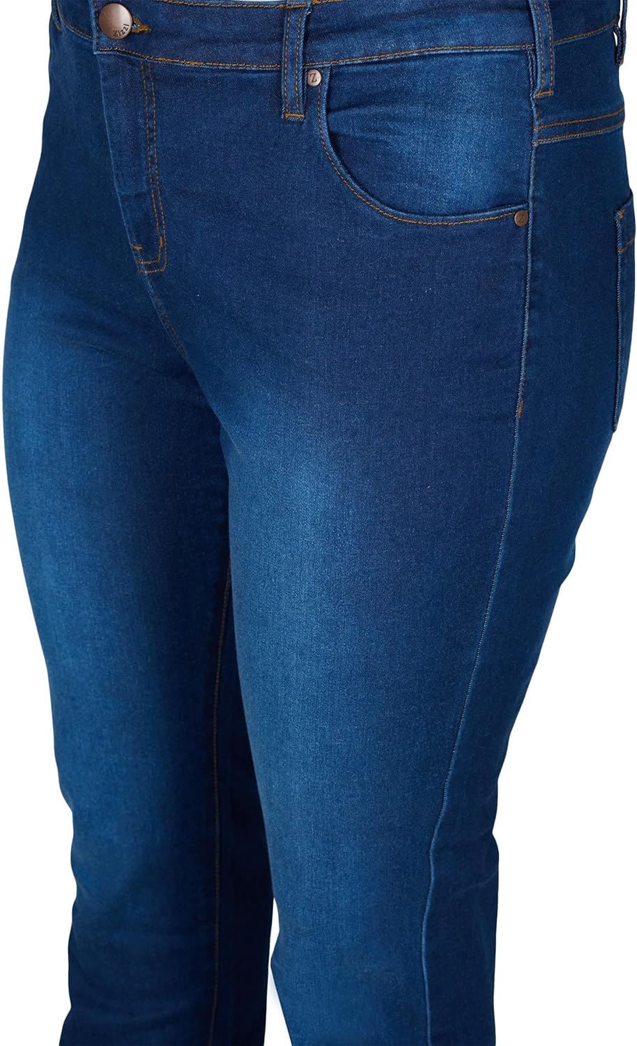 Zizzi Damen Grosse Grössen Emily Jeans Slim Fit Normale Taillenhöhe Gr, Blue Denim