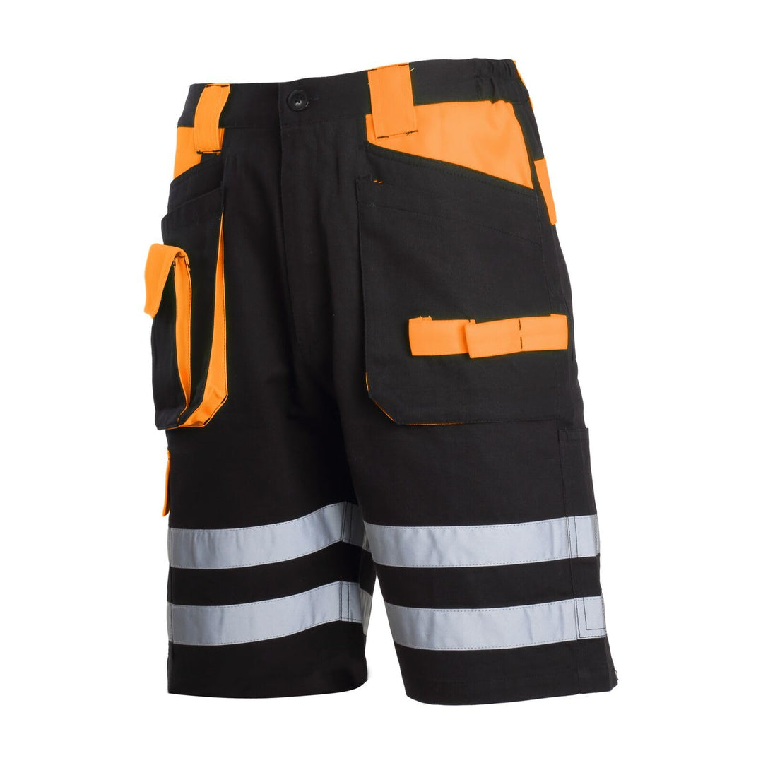 LAHTI PRO Herren Arbeitsshorts mit Reflektoren, 100% Baumwolle, mit reflektierenden Streifen an den