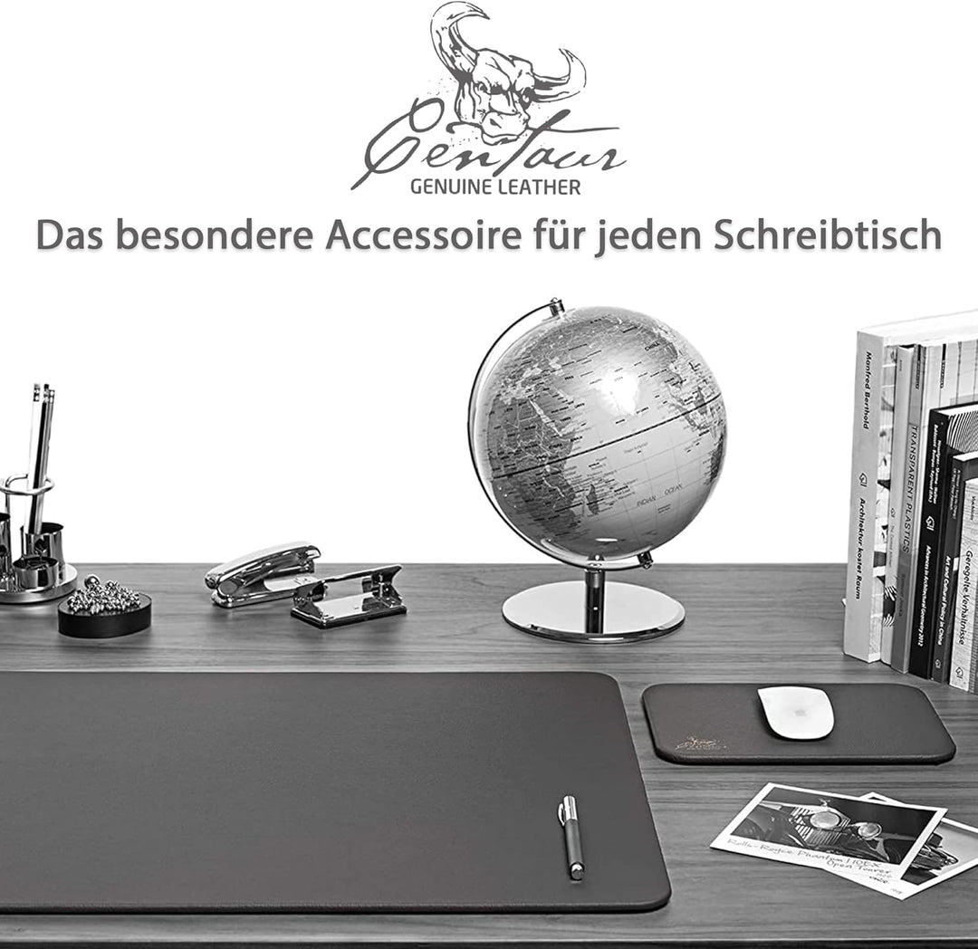 Centaur - Hochwertiges Leder Mousepad 25x18 cm schwarz - Vintage Mauspad aus echtem Leder - Unterlag