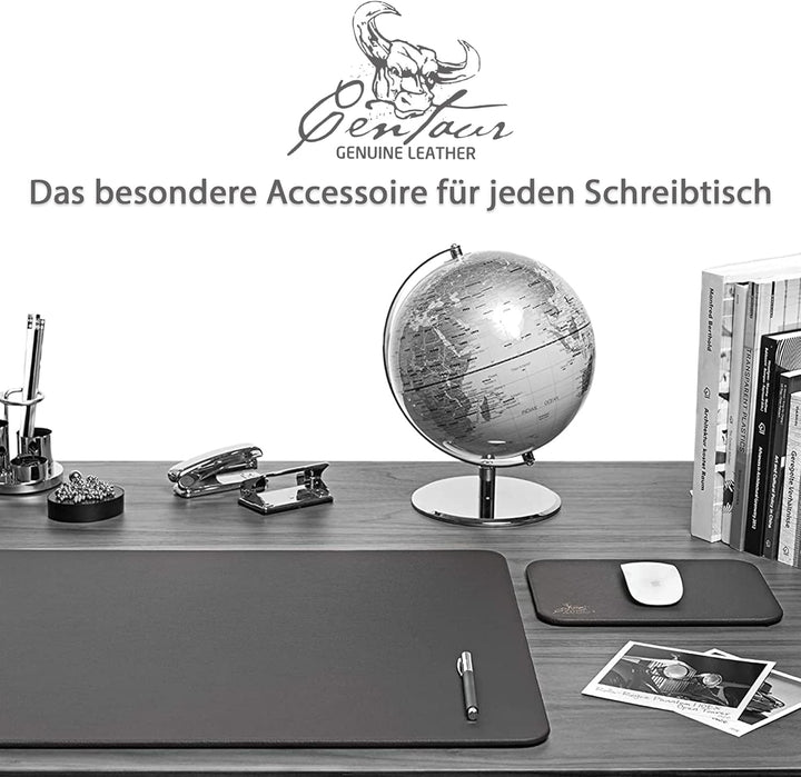 Centaur - Hochwertiges Leder Mousepad 25x18 cm schwarz - Vintage Mauspad aus echtem Leder - Unterlag