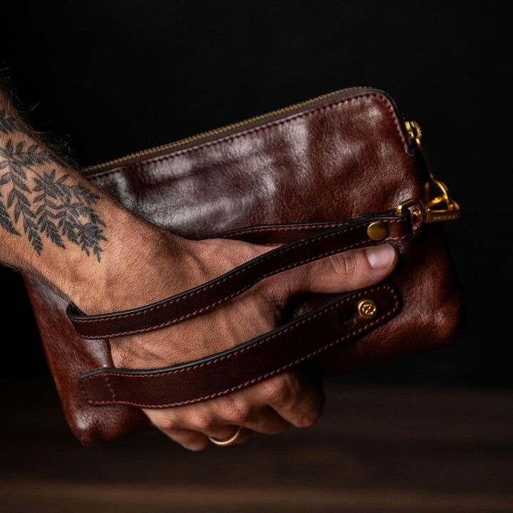 Time Resistance Leder Clutch für Herren – Organizer Tasche für Herren – Handgelenktasche – Aktentasc