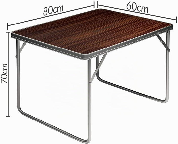 Casaria® Campingtisch klappbar Camping Klapptisch Holz Alu 80x60cm mit Tragegriff leicht Tisch faltb