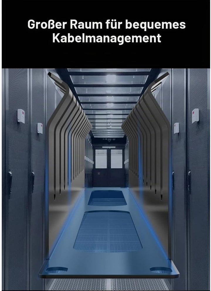 1U Kabelmanagement Rack mit Befestigungsschrauben, 12 Schlitz/24 Anschlüsse Metall Fingerkanal Draht