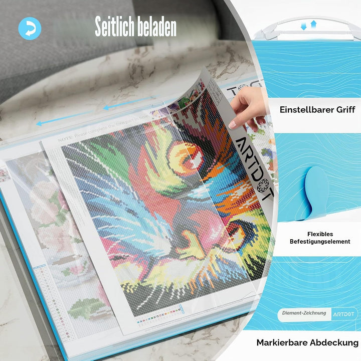 ARTDOT Diamant Painting Bilder Album mit Griff, Diamond Painting Mappe, Sichtbuch in A2 für Aufbewah