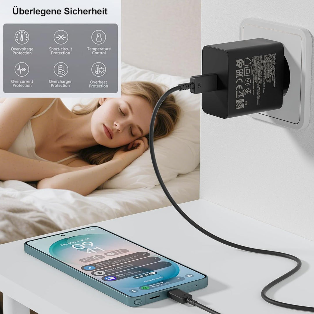 45W Schnellladegerät füi:Samsung Galaxy Ultra S26 S25 S24 S23 S22 S21 S20 FE S10 S9 S8 A55 A54 A53 A