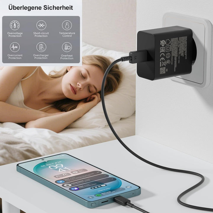 45W Schnellladegerät füi:Samsung Galaxy Ultra S26 S25 S24 S23 S22 S21 S20 FE S10 S9 S8 A55 A54 A53 A