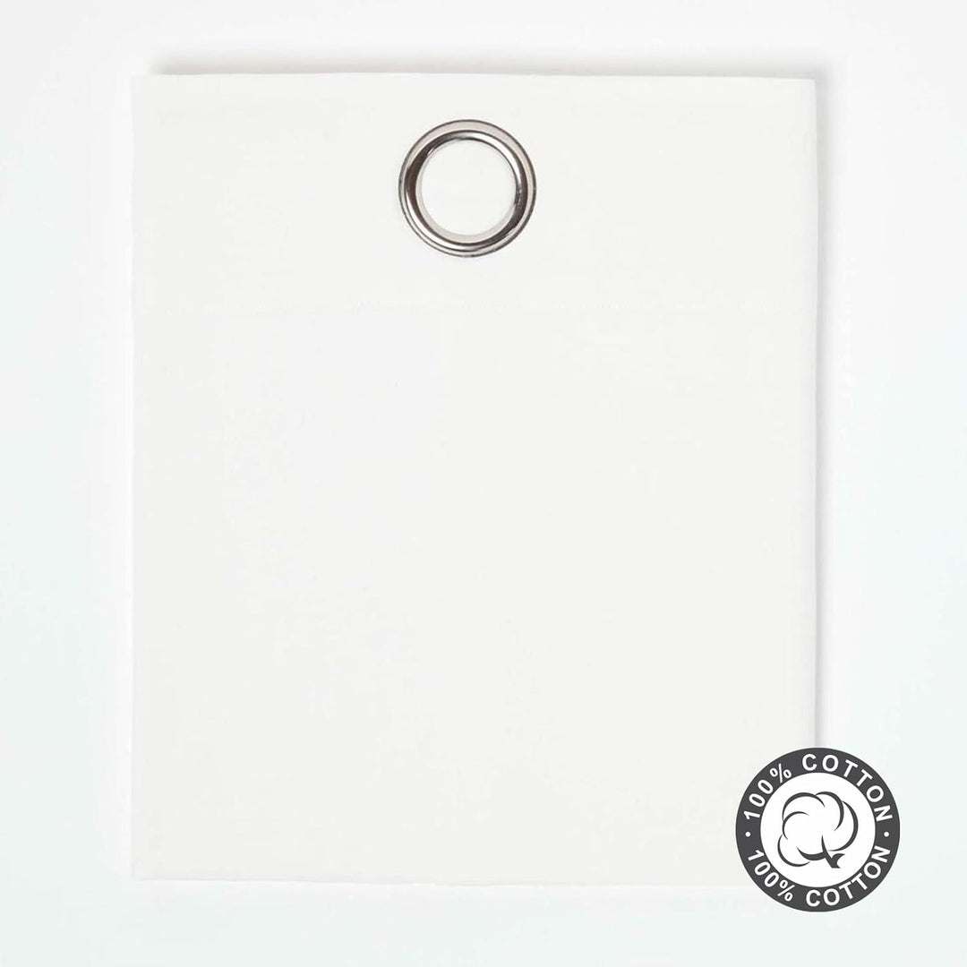 Homescapes Ösenvorhang Blickdicht wollweiss Dekoschal 2er Set Plain Colour Breite 137 x Länge 182 cm
