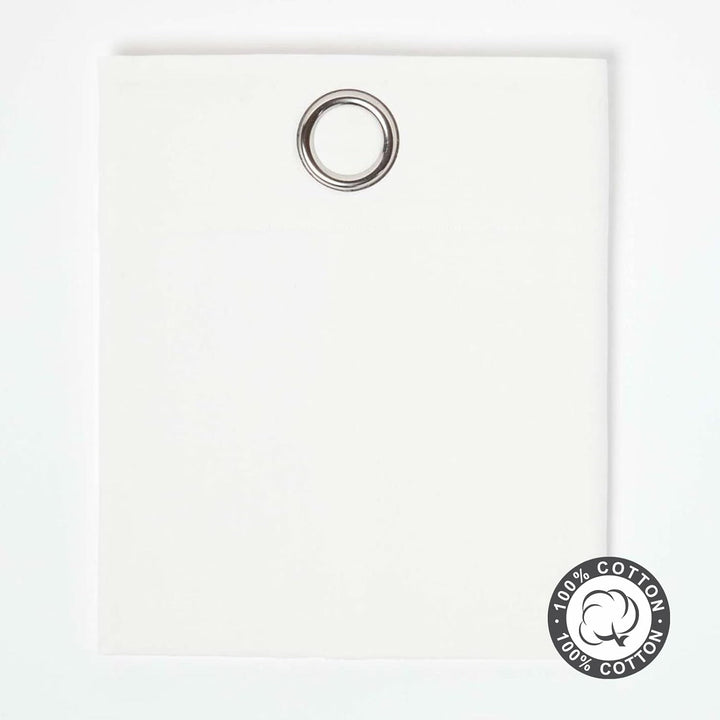 Homescapes Ösenvorhang Blickdicht wollweiss Dekoschal 2er Set Plain Colour Breite 137 x Länge 182 cm
