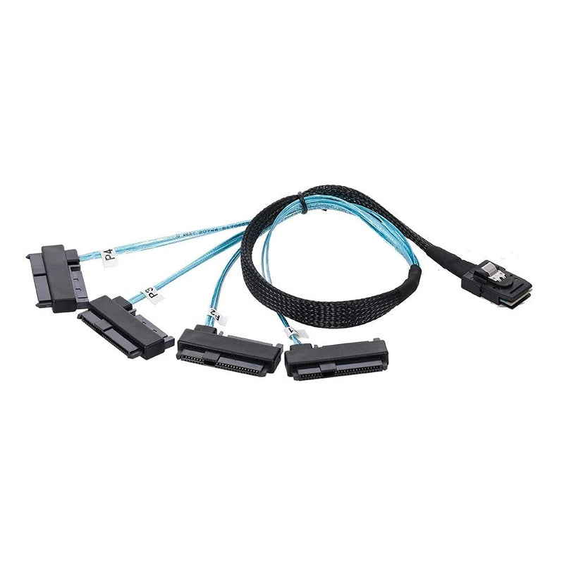 xiwai Interner 36-Pin-Mini-SAS-SFF-8087-Host auf 4 SFF-8482-Ziel-SAS-Festplatte und SATA-Stromkabel