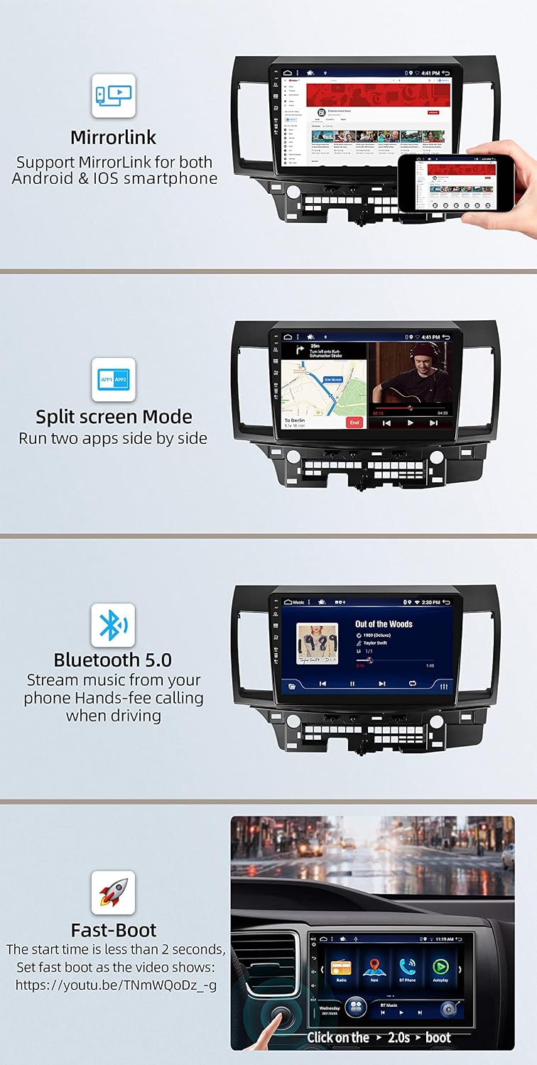 JOYX Android 12 Autoradio Passt für Mitsubishi Lancer (2010-2016) - Eingebaut DAB/DSP/Carplay/Androi