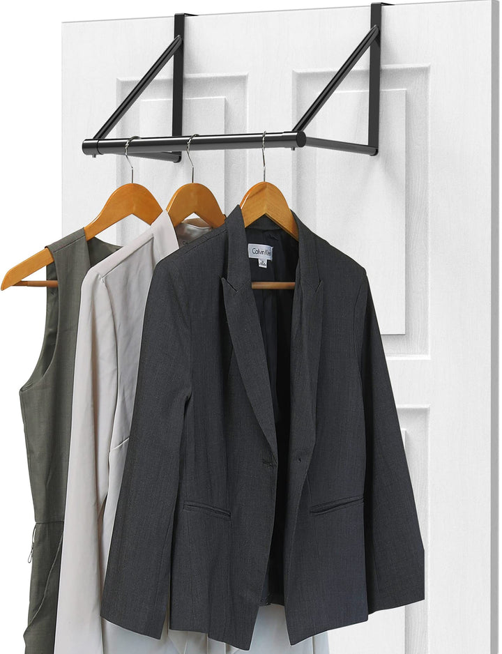 Simple Houseware Über der Tür hängende Kleiderstange, Schwarz, Schwarz