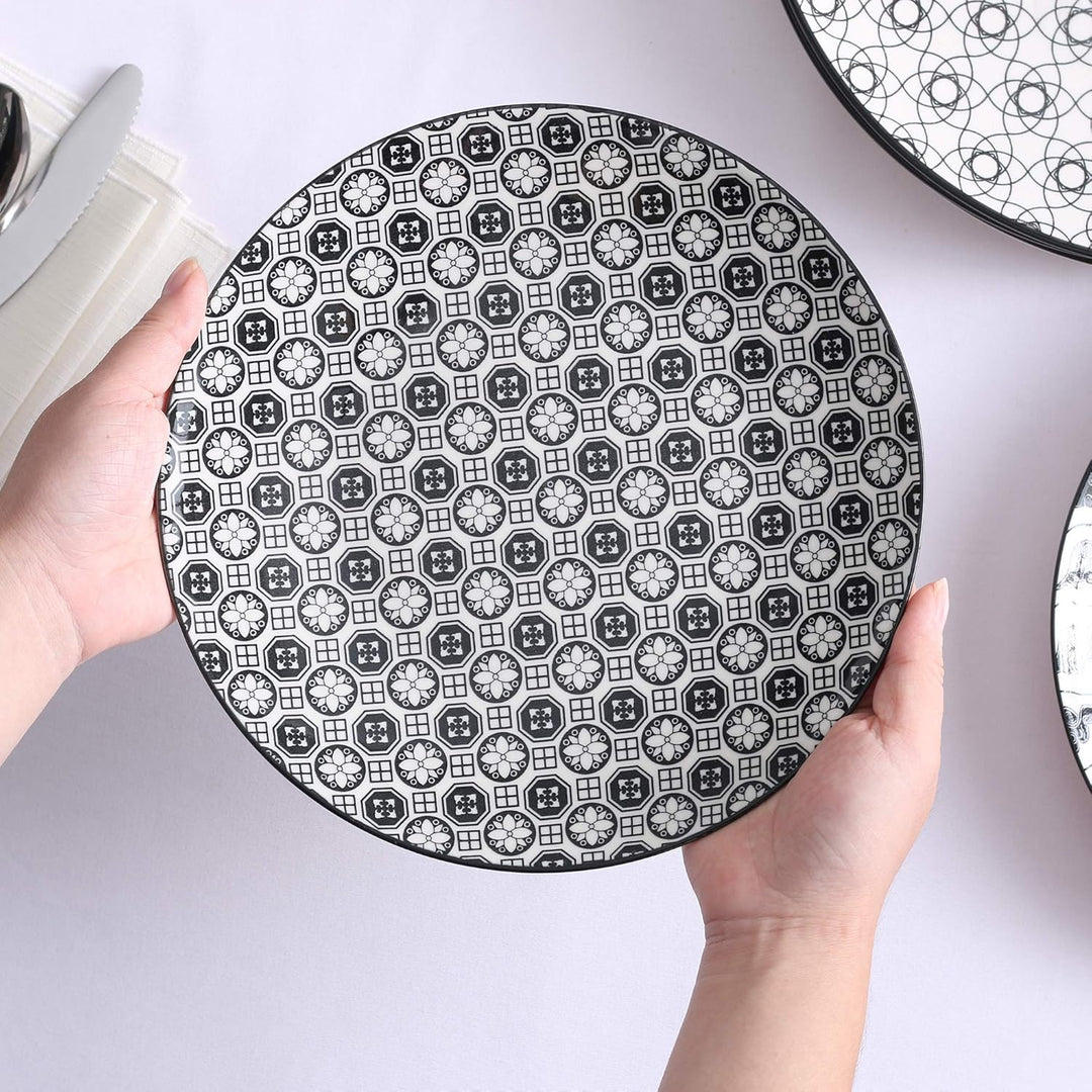 vancasso, Haruka 8 teilig Porzellan Dessertteller Set, Durchmesser 21,5 cm Rund Kuchenteller, Frühst
