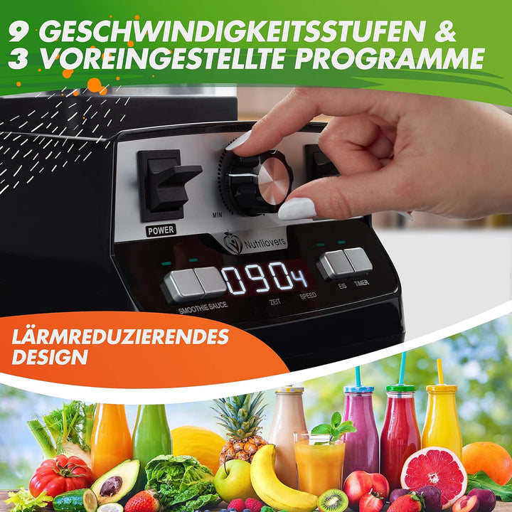 NUTRI-BLENDER MAX Hochleistungsmixer 2000W Standmixer Smoothie Hochleistung Smoothie-Maker Profi Mix