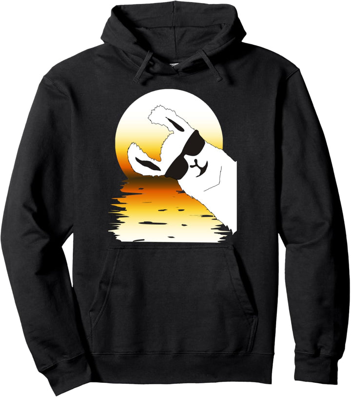 Lustiges Lama-Alpaka mit Sonnenbrille im Urlaub am Strand Pullover Hoodie