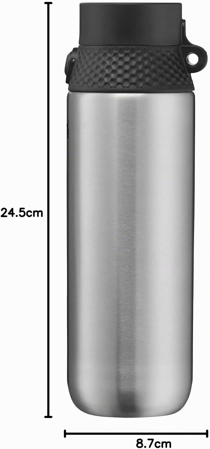 WMF Waterkant Trinkflasche Edelstahl 750ml, Sport Edelstahlflasche Kohlensäure geeignet, Sportversch