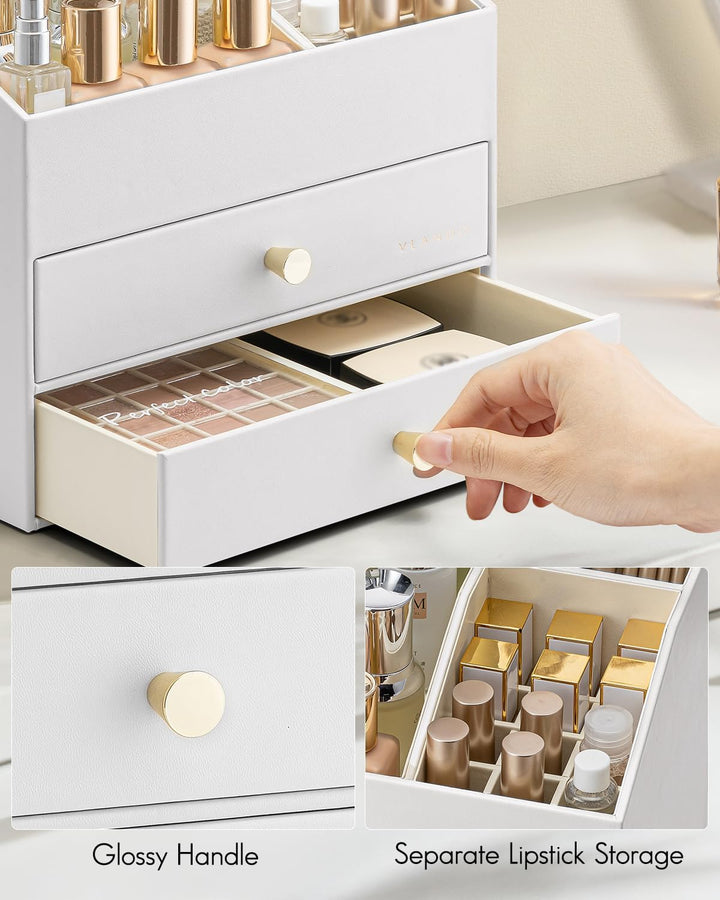 Vlando Make up Organizer mit 3 Schubladen, Schminktisch Organizer, Kosmetik Organizer, Schmink Organ
